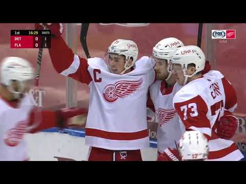 Zadina goes skate to stick for his first goal of the season