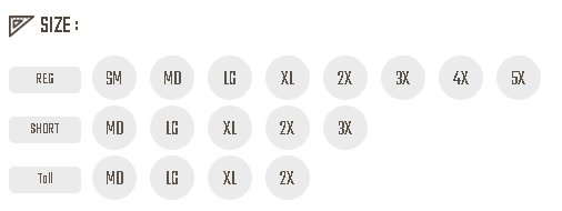 klim sizing charts