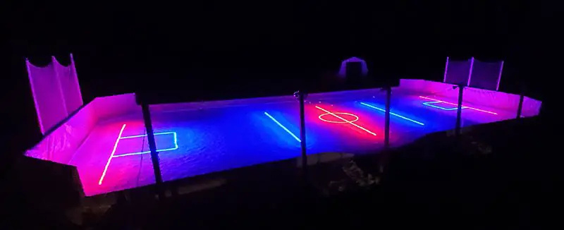 outdoor rink under ice lights