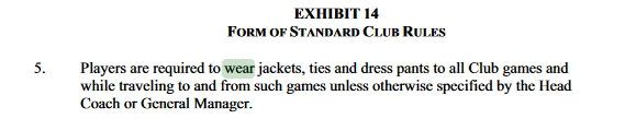 hockey dress code rules